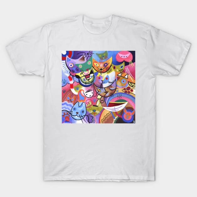 Kandinsky's Kats T-Shirt by wavynewt